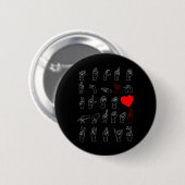 Asl Alfabet Docent Amerikaanse Gebarentaal Asl Ch Ronde Button 5,7 Cm (Voorkant /achterkant)