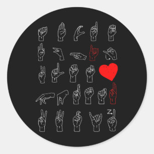 Asl Alfabet Docent Amerikaanse Gebarentaal Asl Ch Ronde Sticker