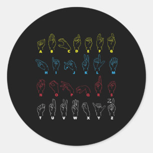 Asl Alfabet Docent Amerikaanse Gebarentaal Asl Ch Ronde Sticker