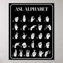 ASL Alfabet Handgebaren A-Z Poster