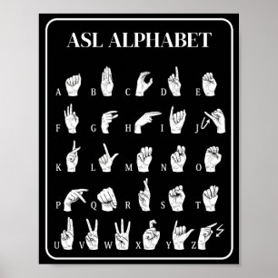 ASL Alfabet Handgebaren A-Z Poster