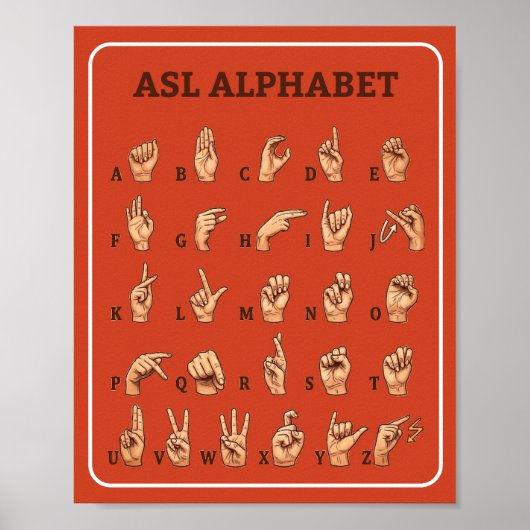 ASL Alfabet Poster (Voorkant)