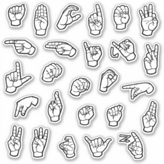 ASL Alphabet ABC Individuele Handtekens Sticker