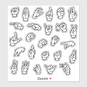 ASL Alphabet ABC Individuele Handtekens Sticker (Vel)