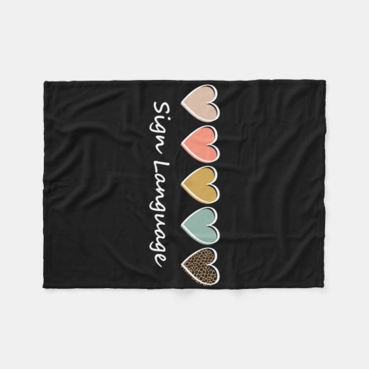 Asl Alphabet American Asl Teacher Sing Language Fleece Deken (Voorkant (Horizontaal))