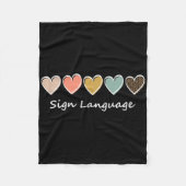 Asl Alphabet American Asl Teacher Sing Language Fleece Deken (Voorkant)