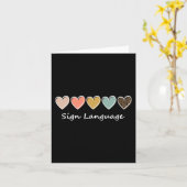 ASL Alphabet American ASL Teacher Sing Language Kaart (Gele Bloem)