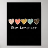 ASL Alphabet American ASL Teacher Sing Language Poster (Voorkant)