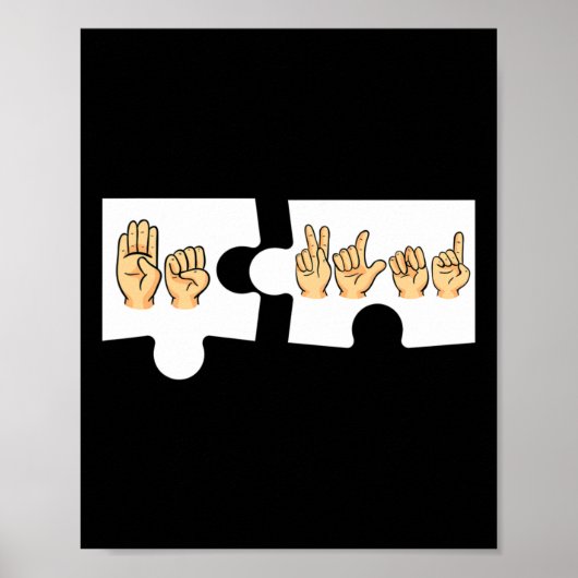 ASL Alphabet American Sing Language ASL-leraar Poster (Voorkant)