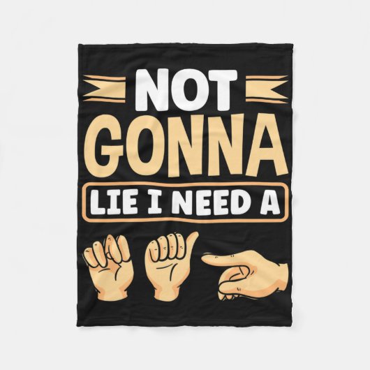 Asl Alphabet American Sing Language Asl Teacher I  Fleece Deken (Voorkant)