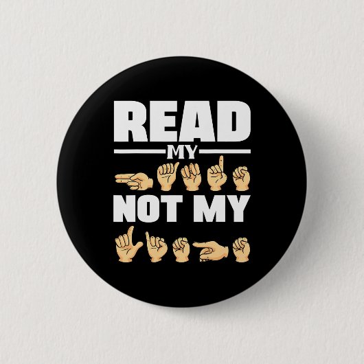 ASL Alphabet American Sing Language ASL Teacher Qu Ronde Button 5,7 Cm (Voorkant)