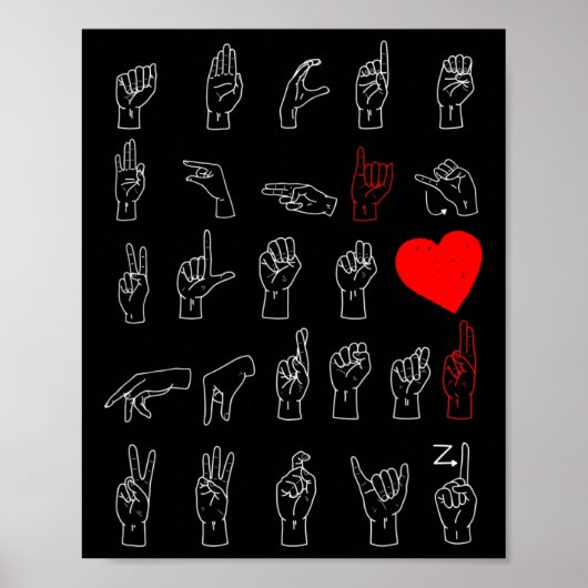 Asl Alphabet Teacher American Sing Language Asl Ch Poster (Voorkant)