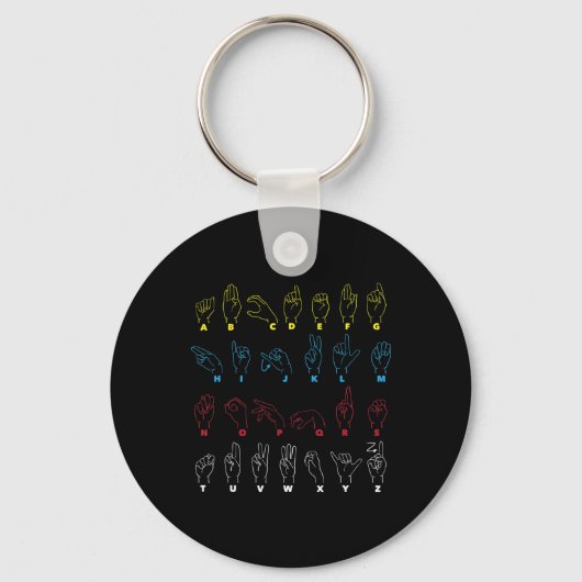 Asl Alphabet Teacher American Sing Language Asl Ch Sleutelhanger (Voorkant)
