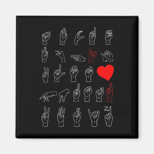 ASL Alphabet Teacher American Sing Language ASL Magneet