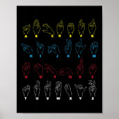ASL Alphabet Teacher American Sing Language ASL Poster (Voorkant)