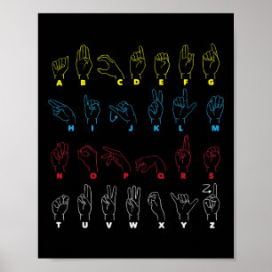 ASL Alphabet Teacher American Sing Language ASL Poster