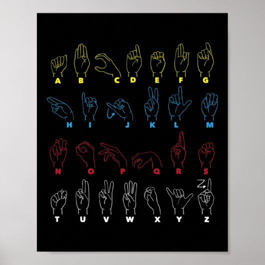 ASL Alphabet Teacher American Sing Language ASL Poster (Voorkant)