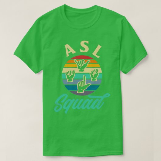 ASL Alphabet Teacher American Sing Language ASL Sq T-shirt (Design voorkant)