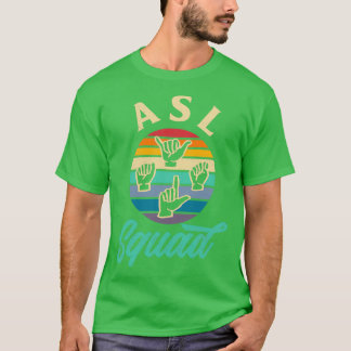 ASL Alphabet Teacher American Sing Language ASL Sq T-shirt