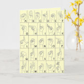 ASL American Sign Language A tot Z Alfabet Kaart (Gele Bloem)