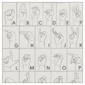 ASL American Sign Language Alphabet Pattern Fabric Stof (Close Up)