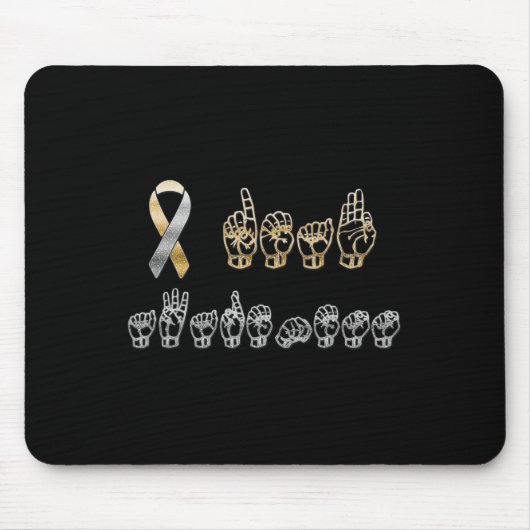 ASL American Sign Language Deaf Awareness Muismat (Voorkant)