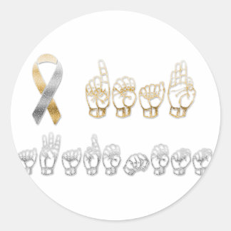ASL American Sign Language Deaf Awareness Ronde Sticker