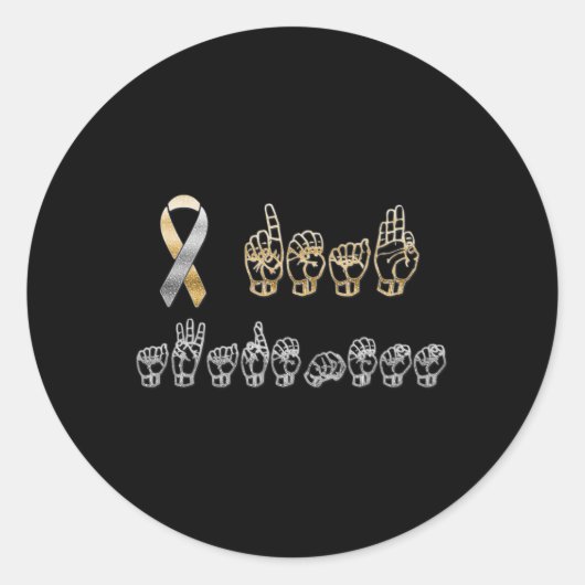 ASL American Sign Language Deaf Awareness Ronde Sticker (Voorkant)
