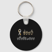 ASL American Sign Language Deaf Awareness Sleutelhanger (Achterkant)