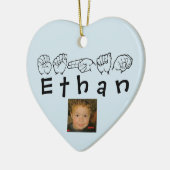 ASL American Sign Language Fingersped Ethan Keramisch Ornament (Links)