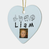 ASL American Sign Language Fingerspsed Liam Keramisch Ornament (Links)