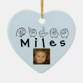 ASL American Sign Language Fingerspsed Miles Keramisch Ornament (Voorkant)