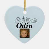 ASL American Sign Language Fingerspsed Odin Keramisch Ornament (Voorkant)