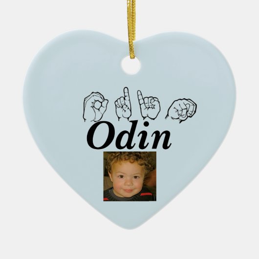 ASL American Sign Language Fingerspsed Odin Keramisch Ornament (Voorkant)