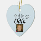 ASL American Sign Language Fingerspsed Odin Keramisch Ornament (Links)