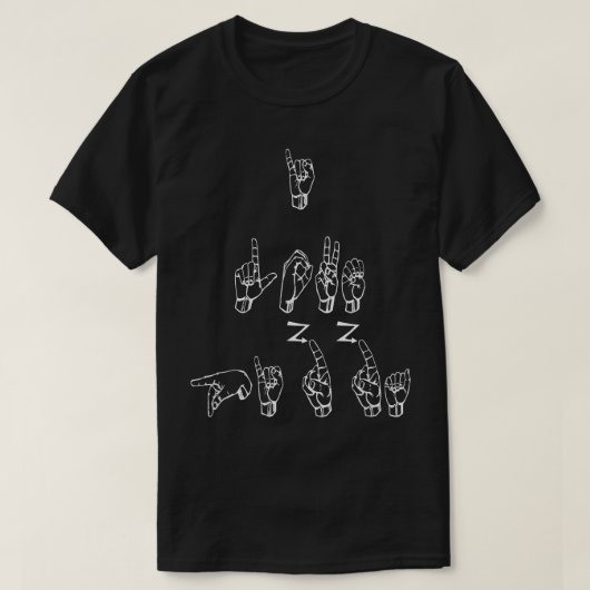 ASL American Sign Language I Love Pizza T T-shirt (Design voorkant)