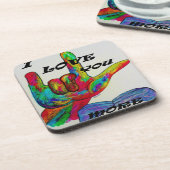 ASL American Sign Language Ik hou meer van je Bier Onderzetter (Linkerzijde)