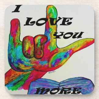 ASL American Sign Language Ik hou meer van je Bier Onderzetter
