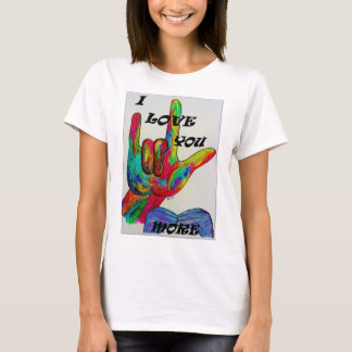ASL American Sign Language Ik hou meer van je T-shirt