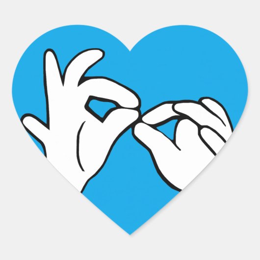 ASL American Sign Language INTERPRET Hart Sticker (Voorkant)