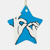 ASL American Sign Language INTERPRET Keramisch Ornament (Rechts)