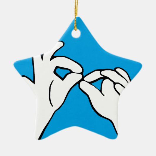 ASL American Sign Language INTERPRET Keramisch Ornament (Voorkant)