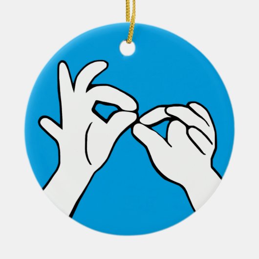 ASL American Sign Language INTERPRET Keramisch Ornament (Voorkant)