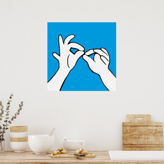 ASL American Sign Language INTERPRET Poster (Keuken)