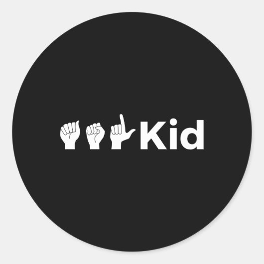 Asl American Sign Language Ronde Sticker (Voorkant)