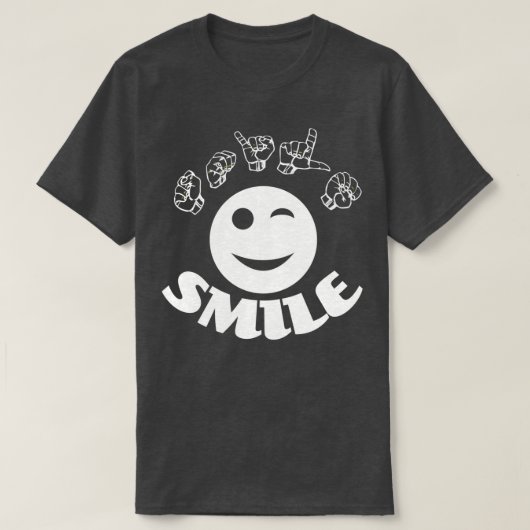 ASL American Sign Language Smile TShirt Classic TS (Design voorkant)
