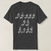 ASL American Sign Language T T-shirt (Design voorkant)