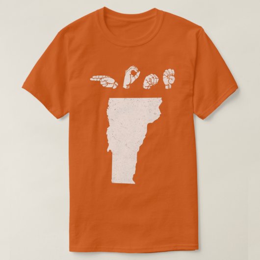 ASL American Sign Language Vermont Home T T-shirt (Design voorkant)