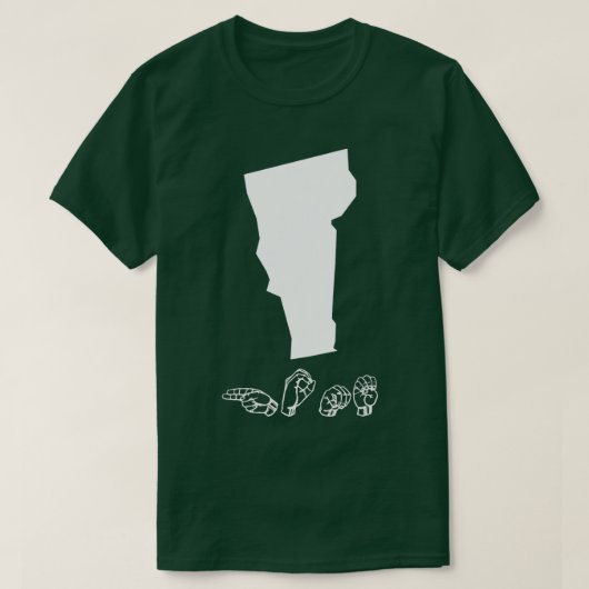 ASL American Sign Language Vermont T T-shirt (Design voorkant)