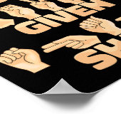 Asl American Sign Language Words Given Shape  Poster (Hoek)